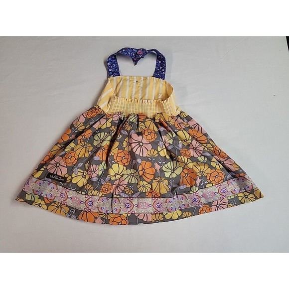 Matilda Jane Toddler Girl Size 2 Halter Sundress Flower Yellow Orange  Colorful - Picture 2 of 7